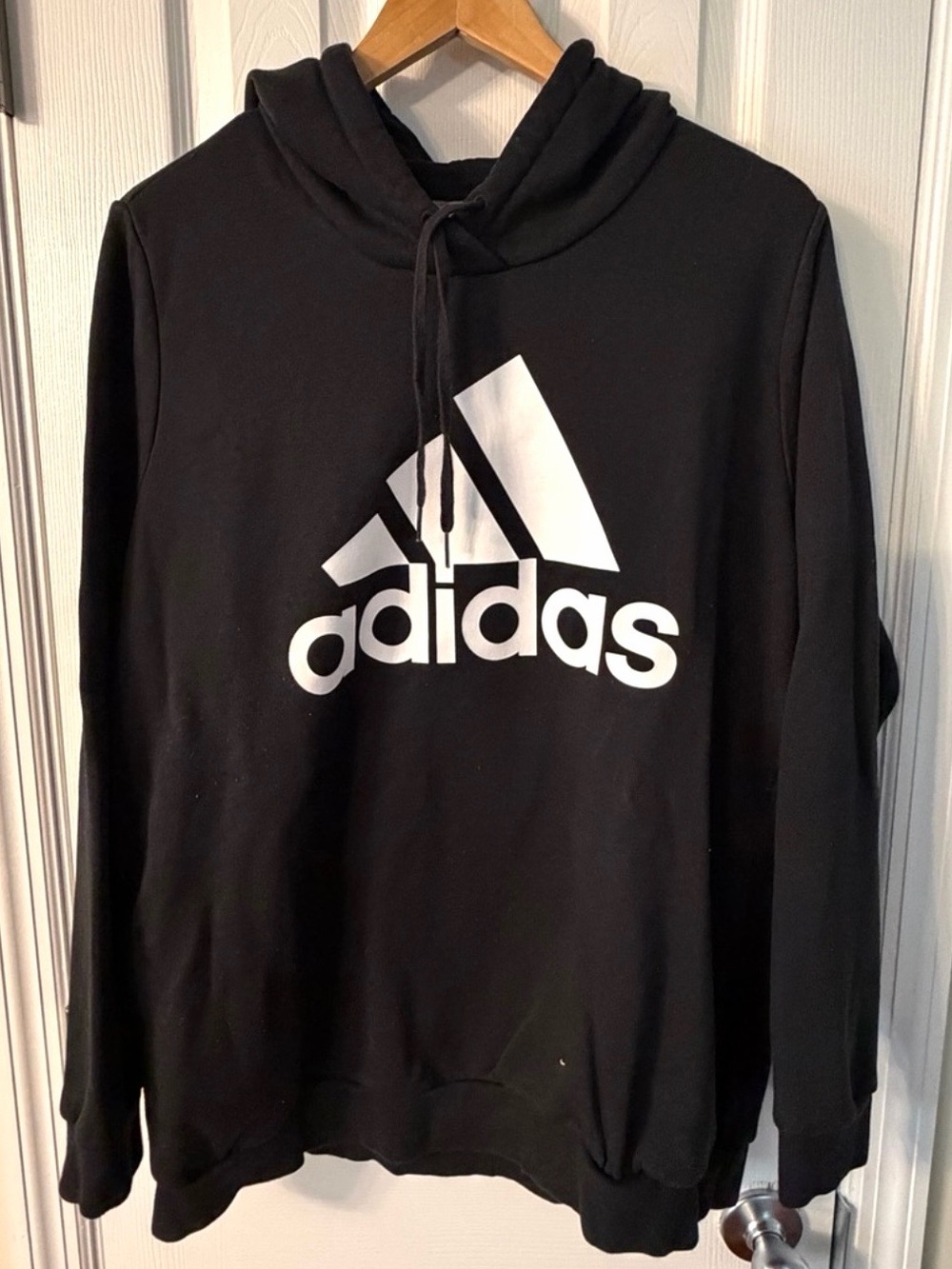 Adidas Women’s 2X Black Big Logo Pullover Hoodie Sweatshirt Plus Size
